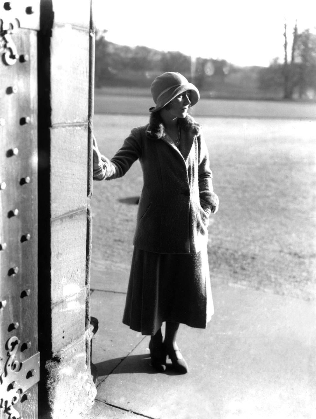 Future Queen Consort to King George VI, Lady Elizabeth Bowes-Lyon, at her childhood home Glamis Castle in Angus, 1923
