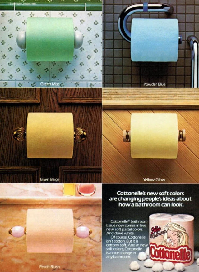 The Lost era of Colored Toilet Papers from the 1950s to 1970s