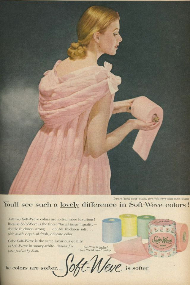 The Lost era of Colored Toilet Papers from the 1950s to 1970s