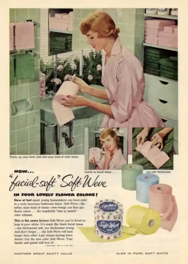 The Lost era of Colored Toilet Papers from the 1950s to 1970s
