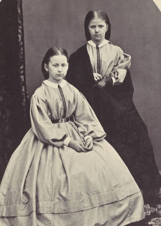 Two Girls in crinoline, 1860