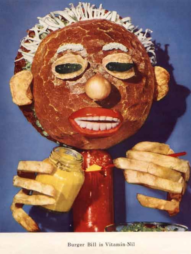 Bizarre Dayalets' Hellish Vitamin Mascots used to promote a Healthy Diet in the 1950s