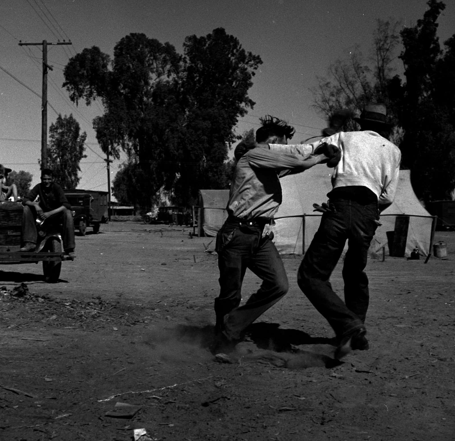 Recreation in a migratory agricultural workers' camp near Holtville, California 1939