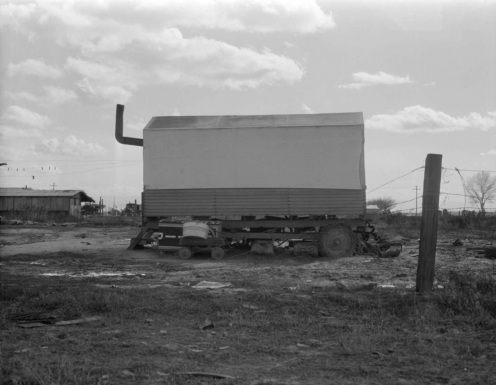 Dust bowl refugees living in camps in California, 1934