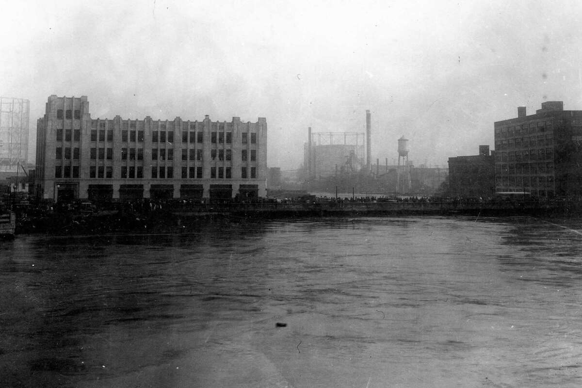 View toward the San Jacinto Street Bridge, looking east.