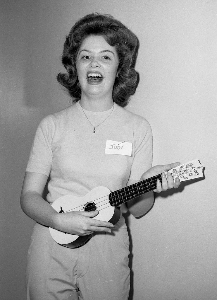 Judy, at Fresno State College, 1963. This gal was a redhead with an outgoing personality.