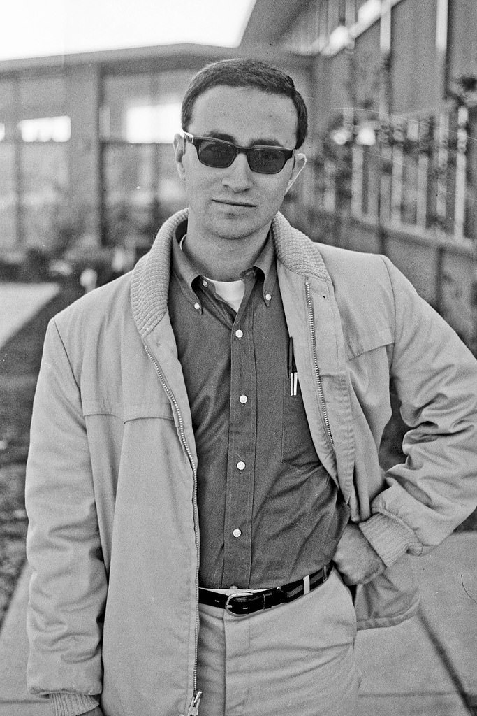 Out in front of a men's dorm west of the college, 196