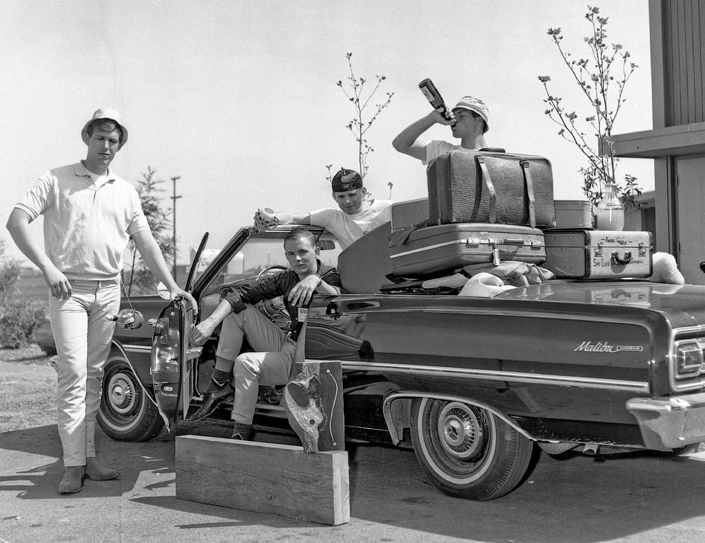 Ready for a road trip, spring 1966, Fresno State College