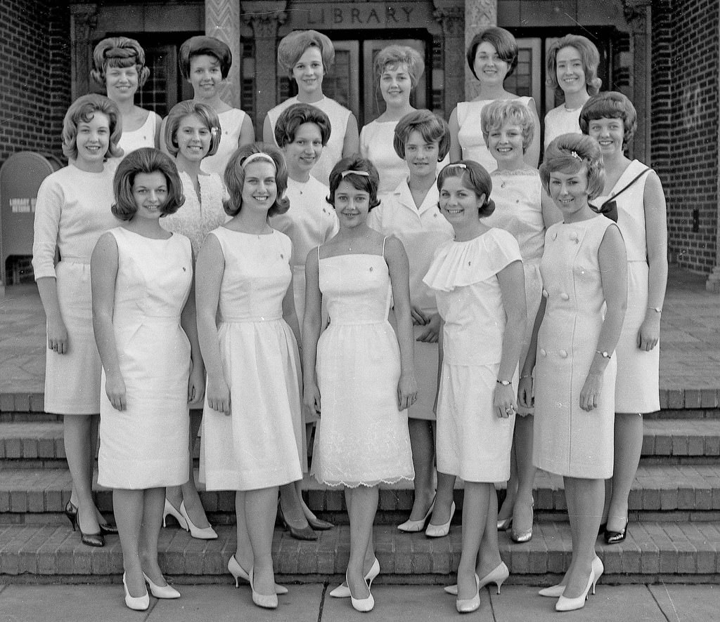 Kappa Alpha Theta sorority spring pledge class, Fresno State College, March 7th, 1964.