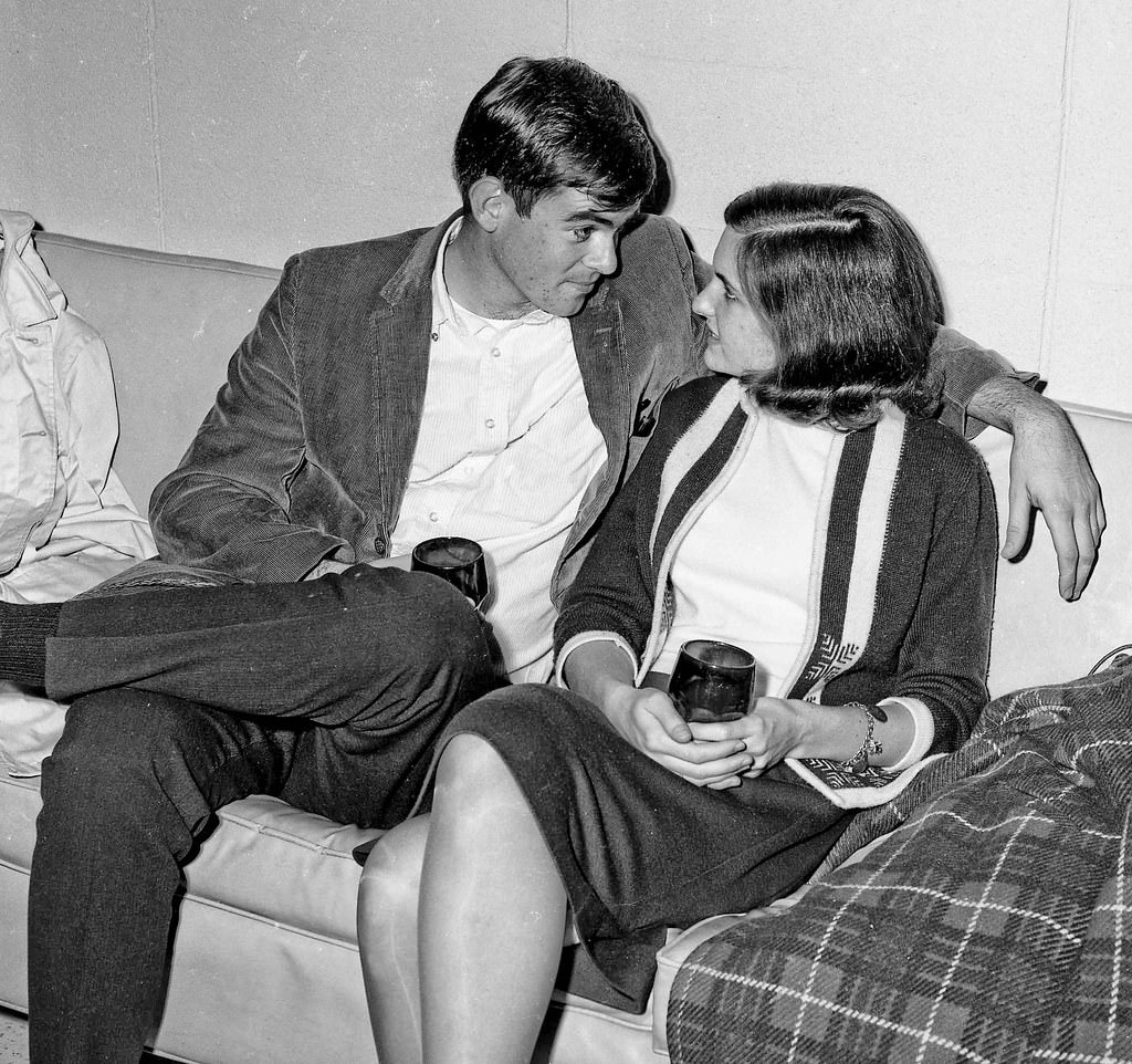 Nov 16th, 1963--Post Game Party, John and friend--Fresno State College