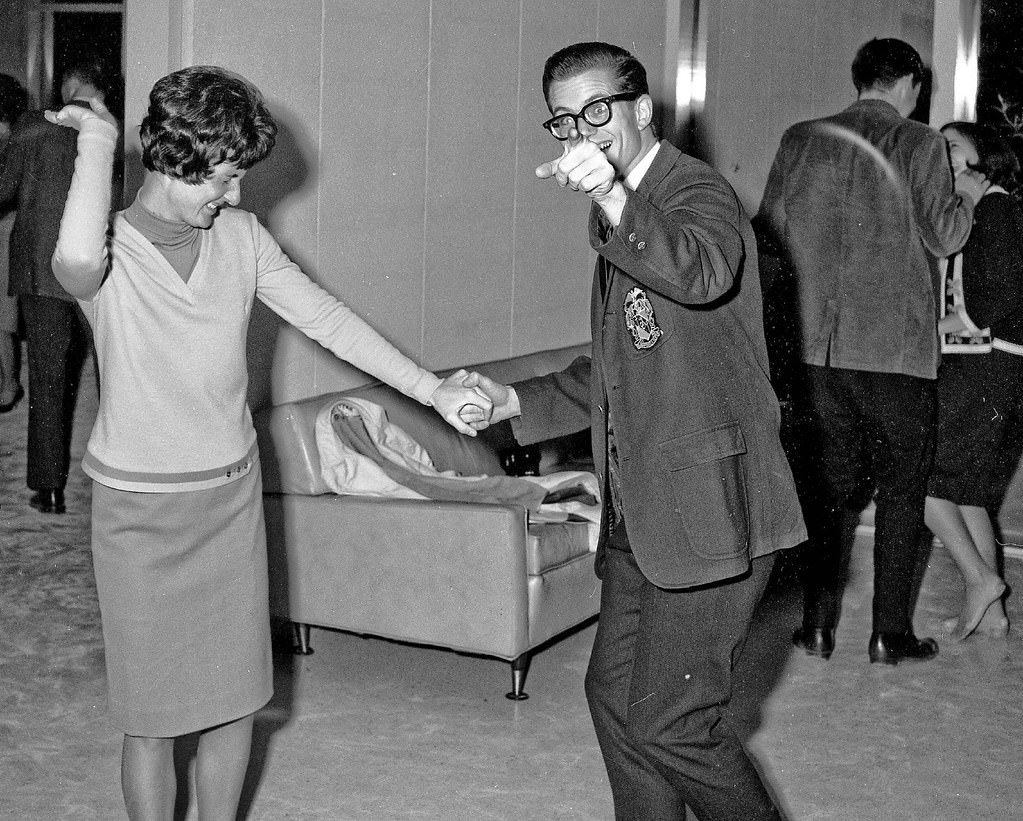 Evening dance party at Fresno State College, 1963