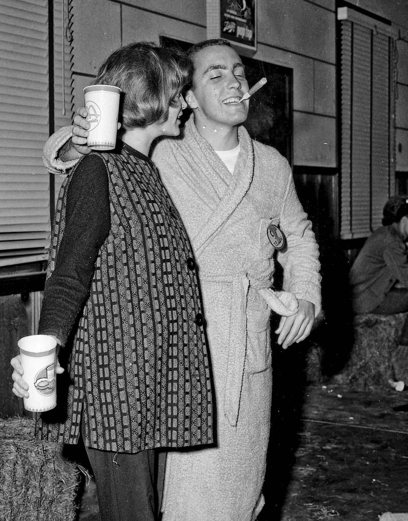 Mike and friend at costume Party, at Fresno State College, 1963