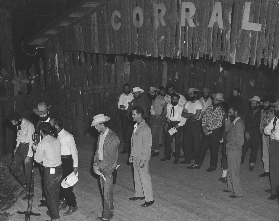 On stage at Corral, 1950s