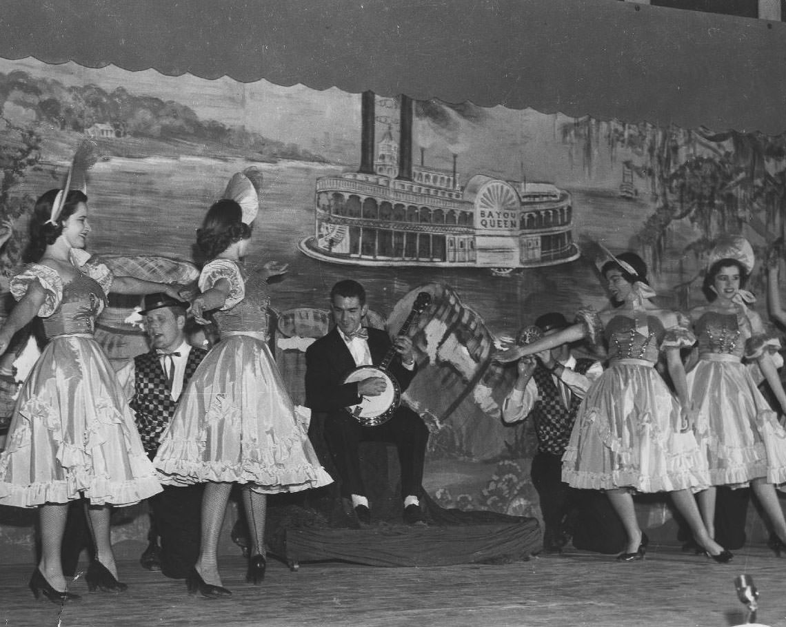 Student performance of Bayou Queen musical, 1950s