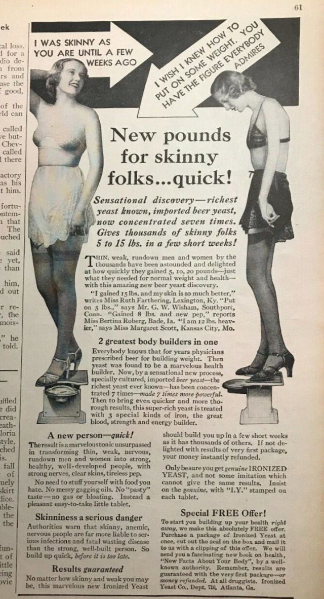 Don't be Skinny: Use Ironized Yeast, the Quick Way to Gain Weight, So You’ll Look Better in a Bathing Suit!