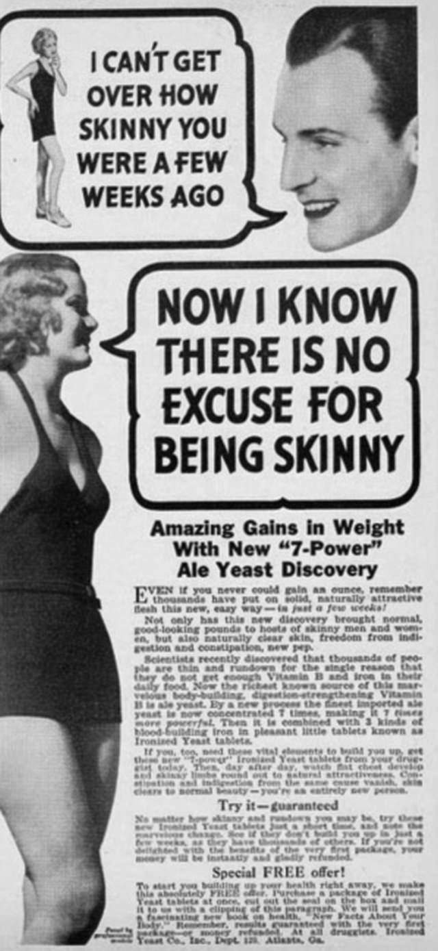 Don't be Skinny: Use Ironized Yeast, the Quick Way to Gain Weight, So You’ll Look Better in a Bathing Suit!