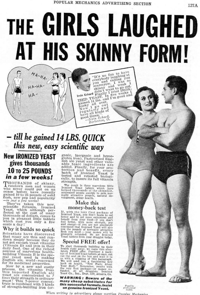 Don't be Skinny: Use Ironized Yeast, the Quick Way to Gain Weight, So You’ll Look Better in a Bathing Suit!