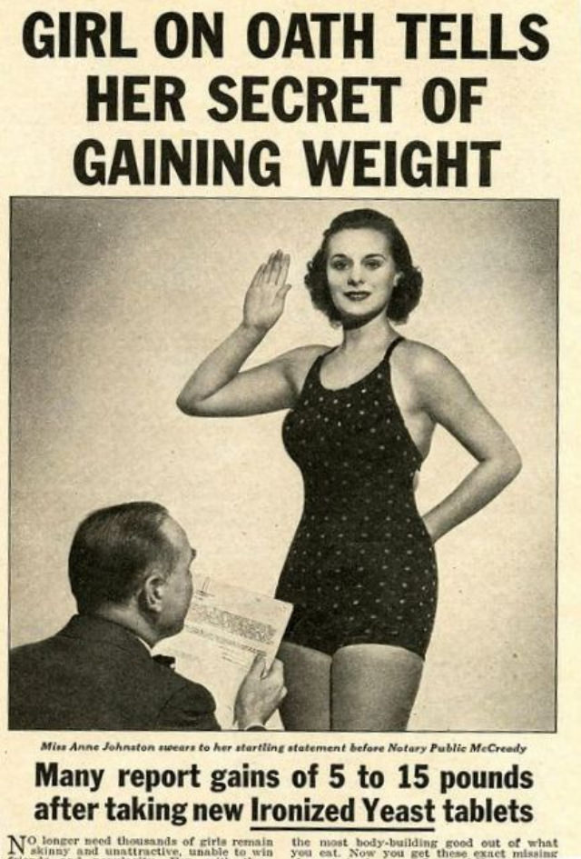 Don't be Skinny: Use Ironized Yeast, the Quick Way to Gain Weight, So You’ll Look Better in a Bathing Suit!