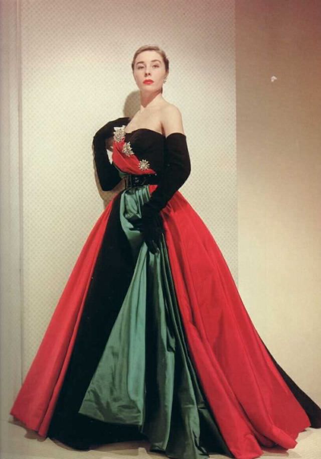Bettina in a Jacques Fath ball gown fit for a queen, 1950