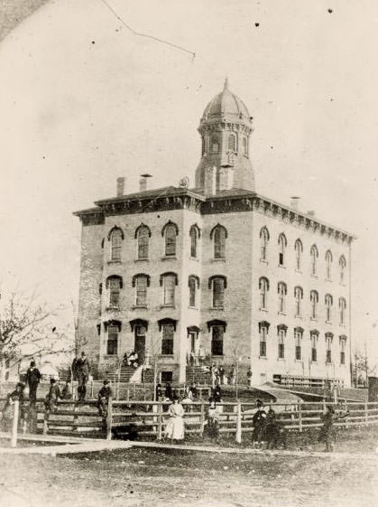 Jefferson School, built on the site of the first cemetery in Janesville, 1870