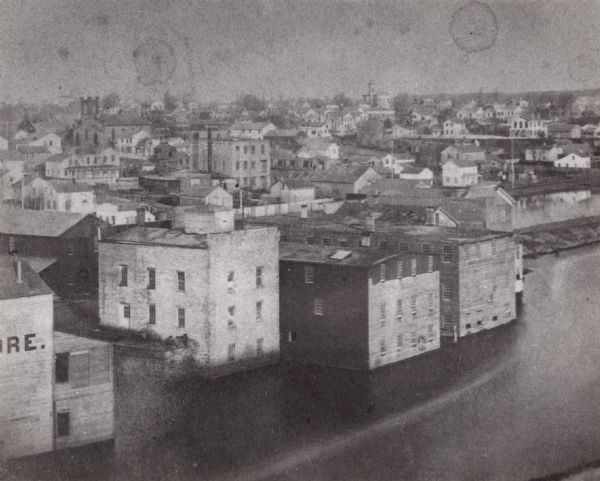 Elevated View of Milwaukee Street, 1865