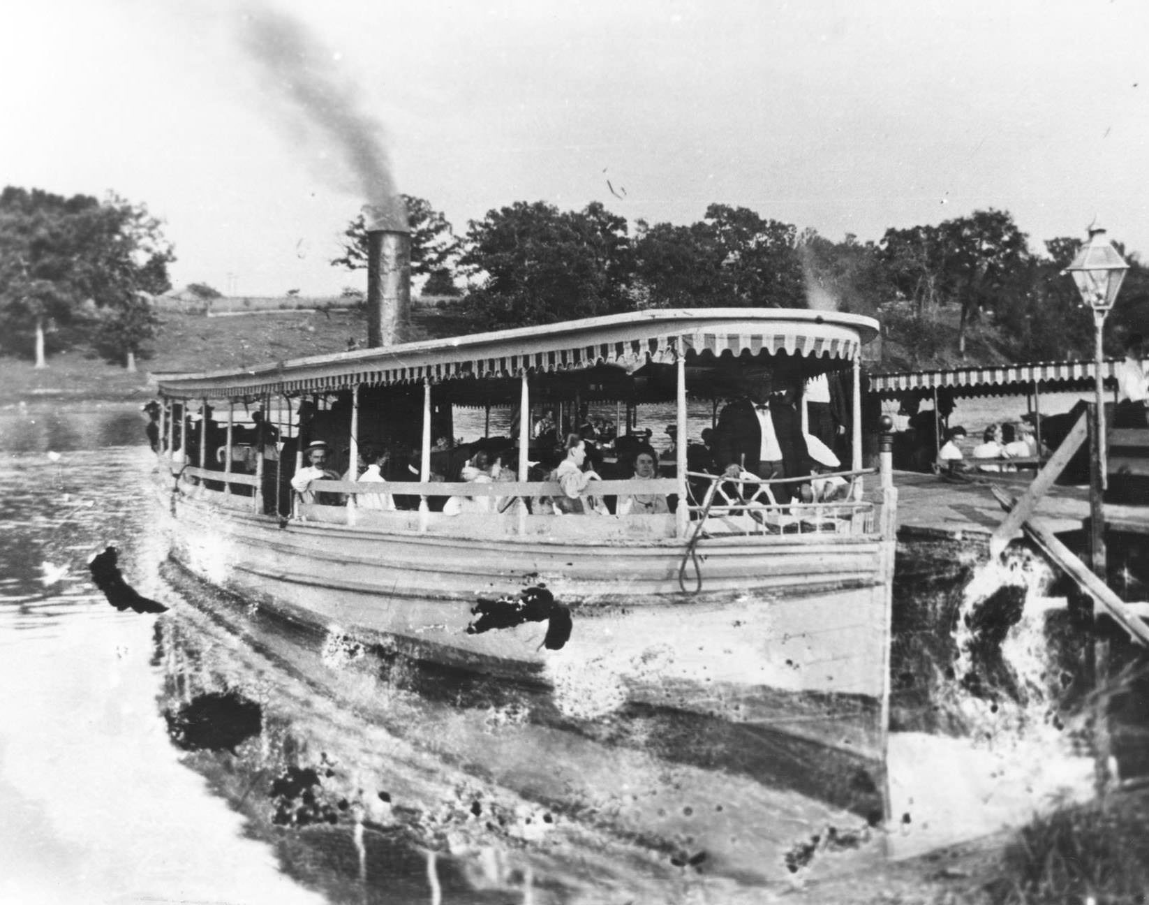 "Enterprise" steamboat and "Bower City Belle" boat on the Rock River, June 1884