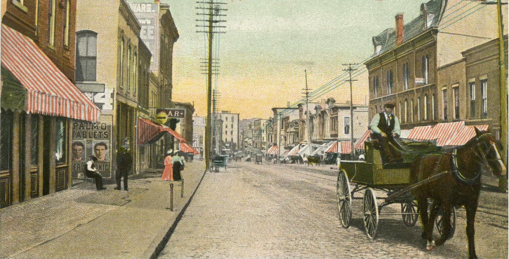 West Milwaukee Street near Jackson Street looking east, 1890