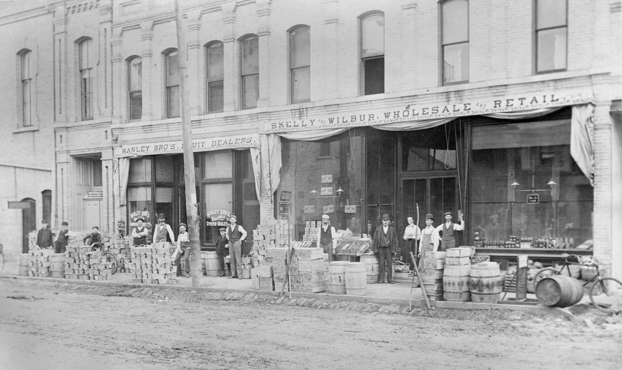 Jackson Street merchants with their wares, 1890