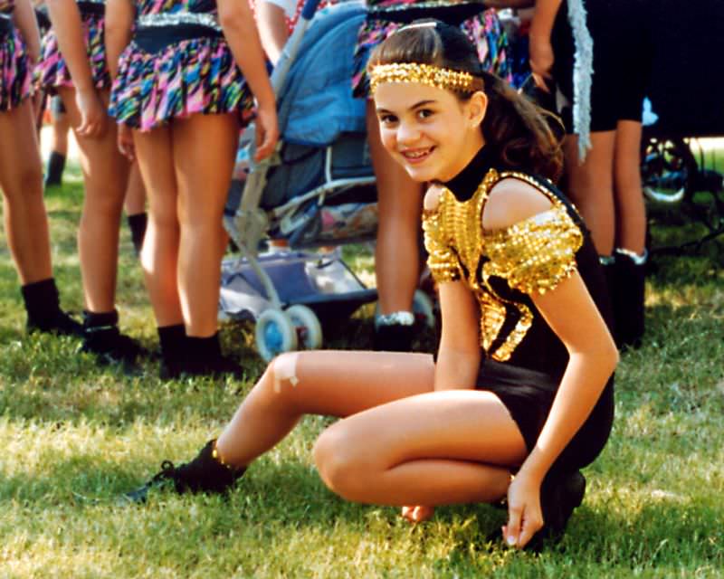 Girl poses before dance, Keller festival, 1995