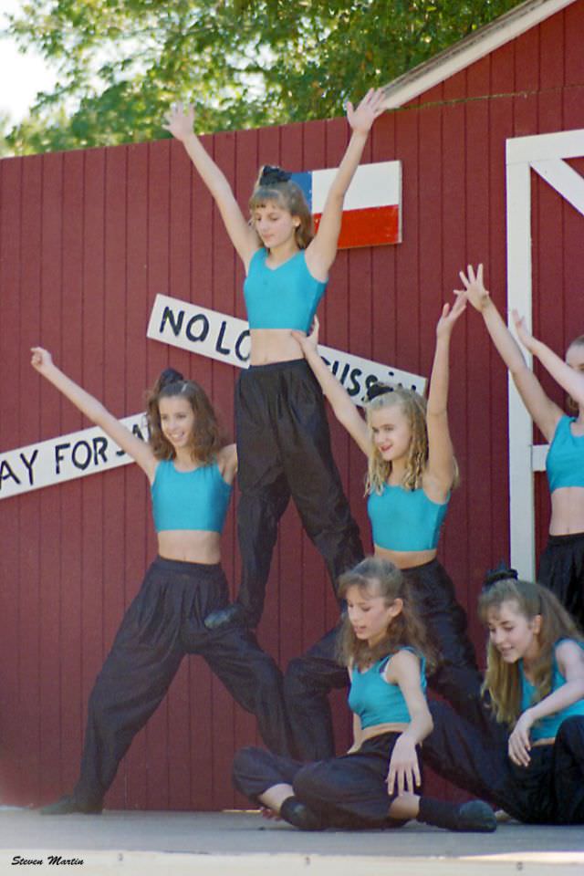 Girls from a dance school perform, Keller, 1995