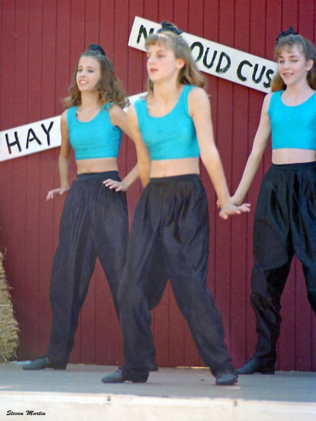 Girls from a dance school perform, Keller, 1995