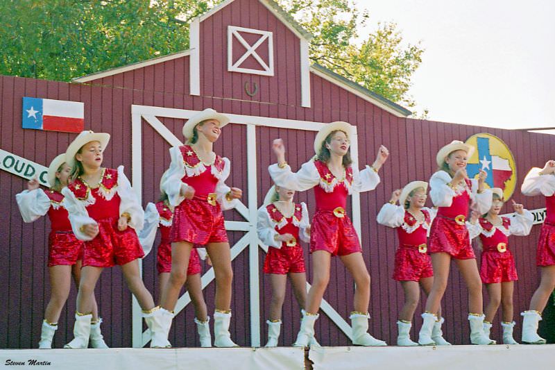 Girls from a local dance school perform at a festival, Keller, 1995