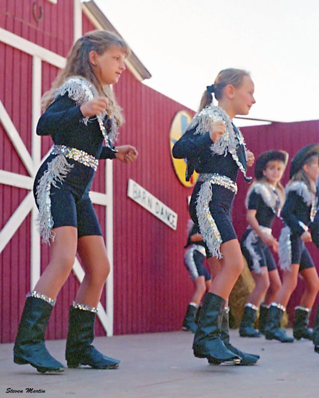 Girls from a local dance school perform at a festival, Keller, 1995