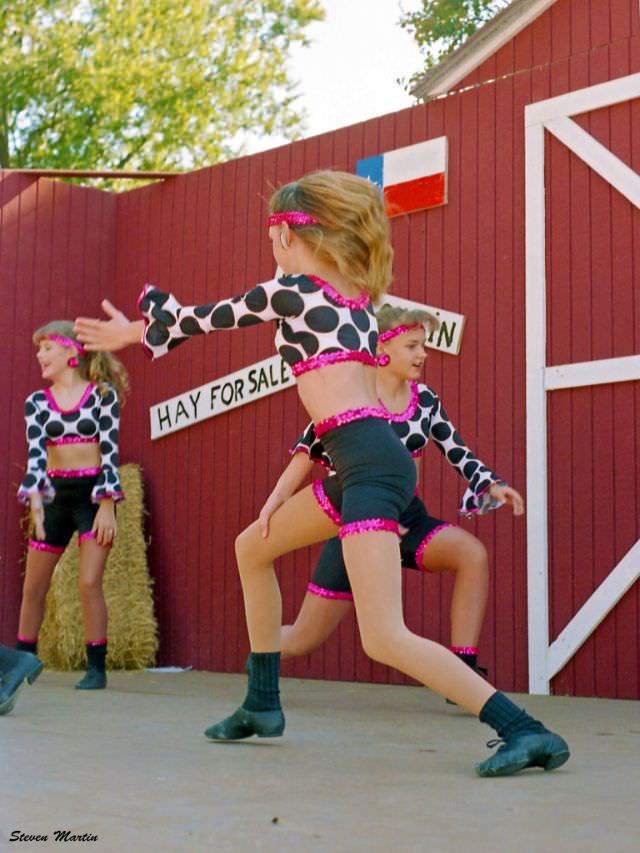 Girls from a local dance school perform, Keller, 1995