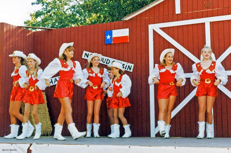 Girls perform during a festival in Bear Creek Park, Keller, 1995