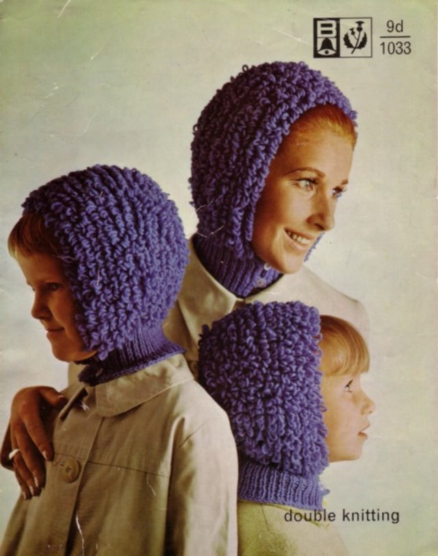 Some Amazing Knitted Helmet designs from the 1970s