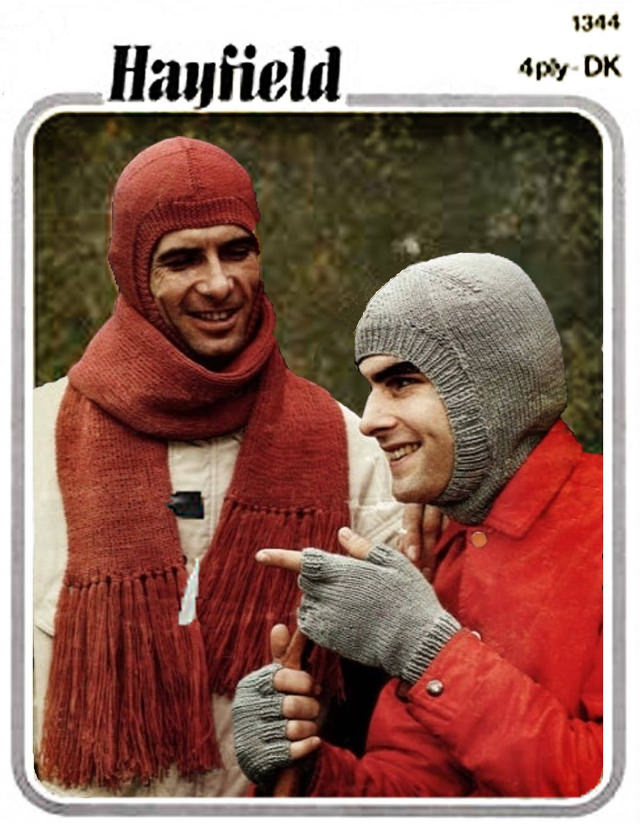 Some Amazing Knitted Helmet designs from the 1970s