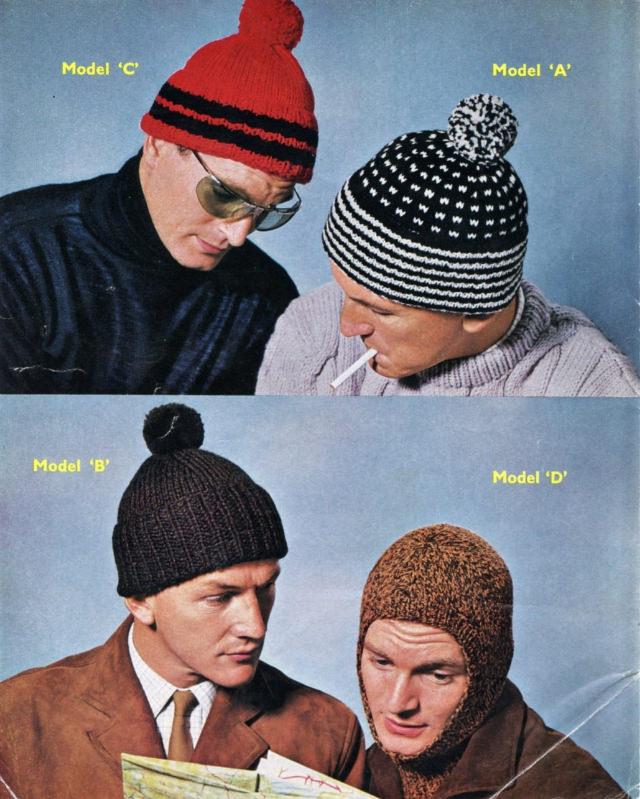 Some Amazing Knitted Helmet designs from the 1970s