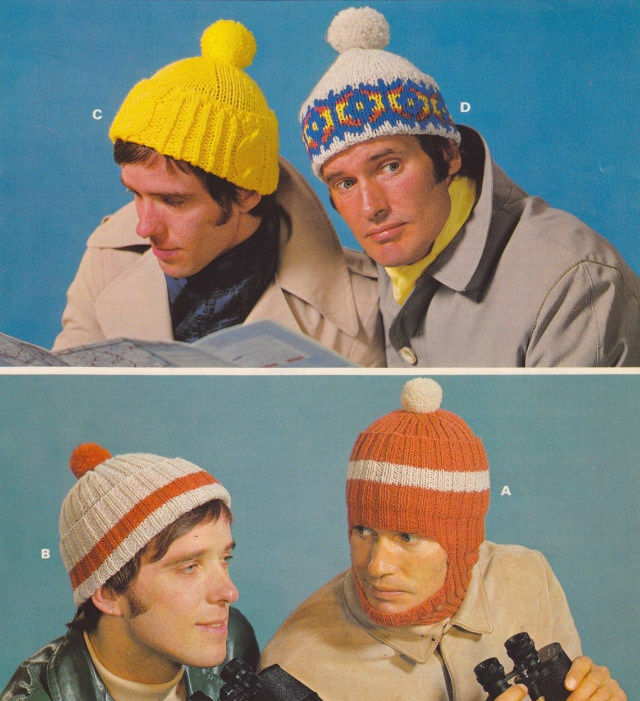 Some Amazing Knitted Helmet designs from the 1970s