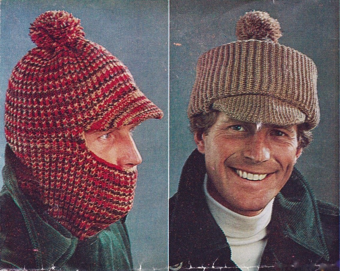 Some Amazing Knitted Helmet designs from the 1970s