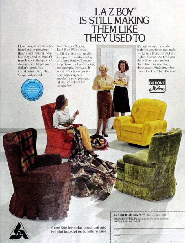 Beautiful Vintage Ads of La-Z-Boy Recliners from the 1970s