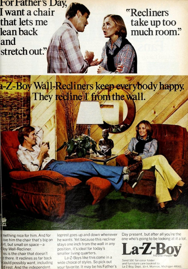 Beautiful Vintage Ads of La-Z-Boy Recliners from the 1970s