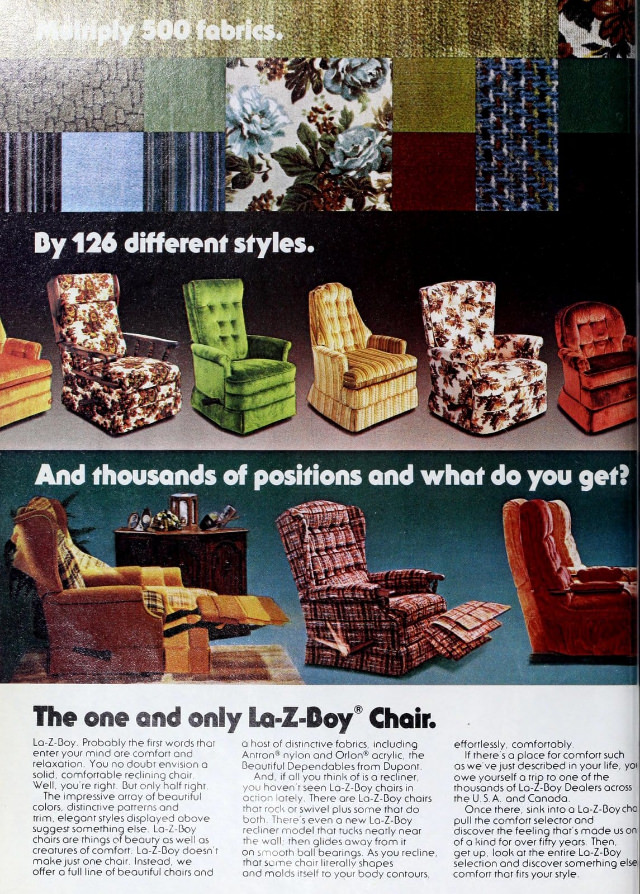 Beautiful Vintage Ads of La-Z-Boy Recliners from the 1970s