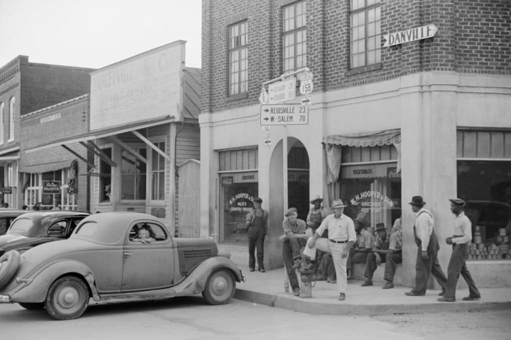 Saturday Afternoon Street Scene, Yanceyville, North Carolina, September 1939