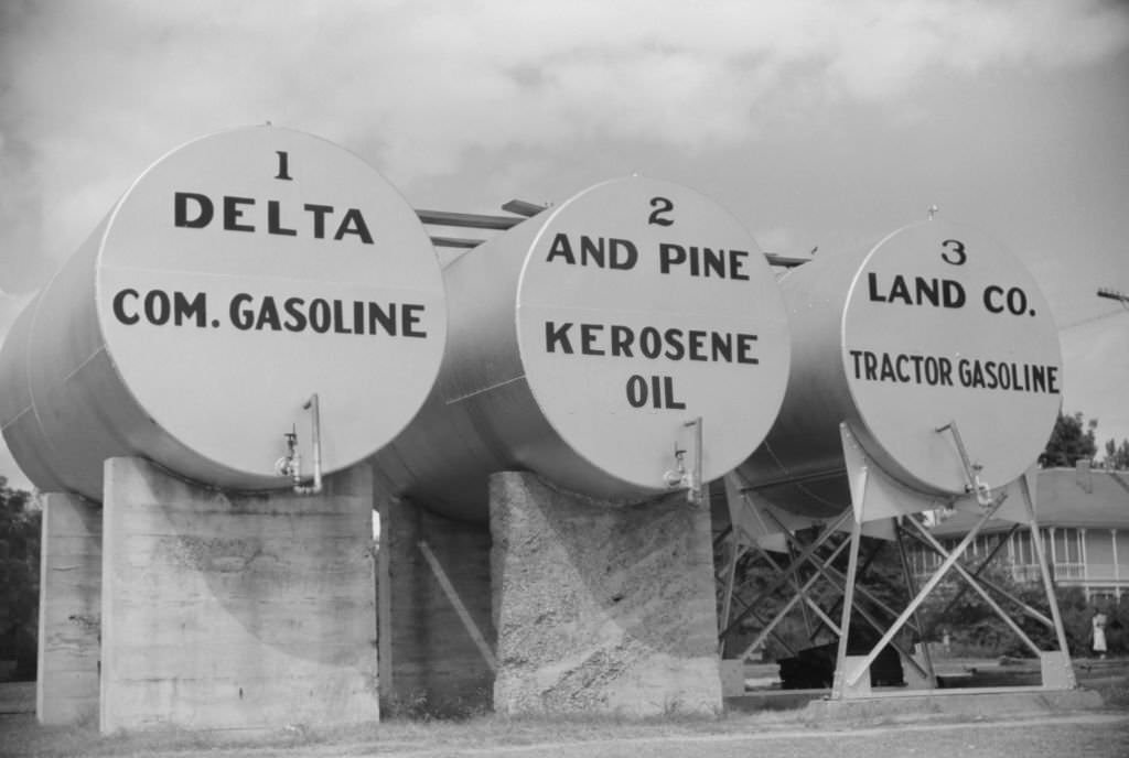 Gas and Oil Tanks, Delta and Pine Land Company, Scott, Mississippi, 1939