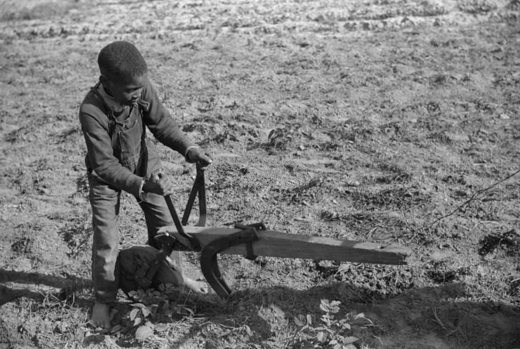 Young Boy Plowing School Garden, Gees Bend, Alabama, 1939