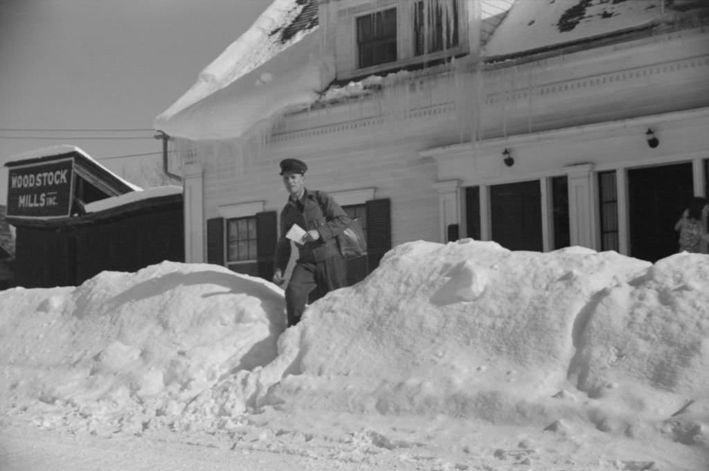 Mailman Delivering Mail after Heavy Snowfall, Woodstock, Vermont, March 1940