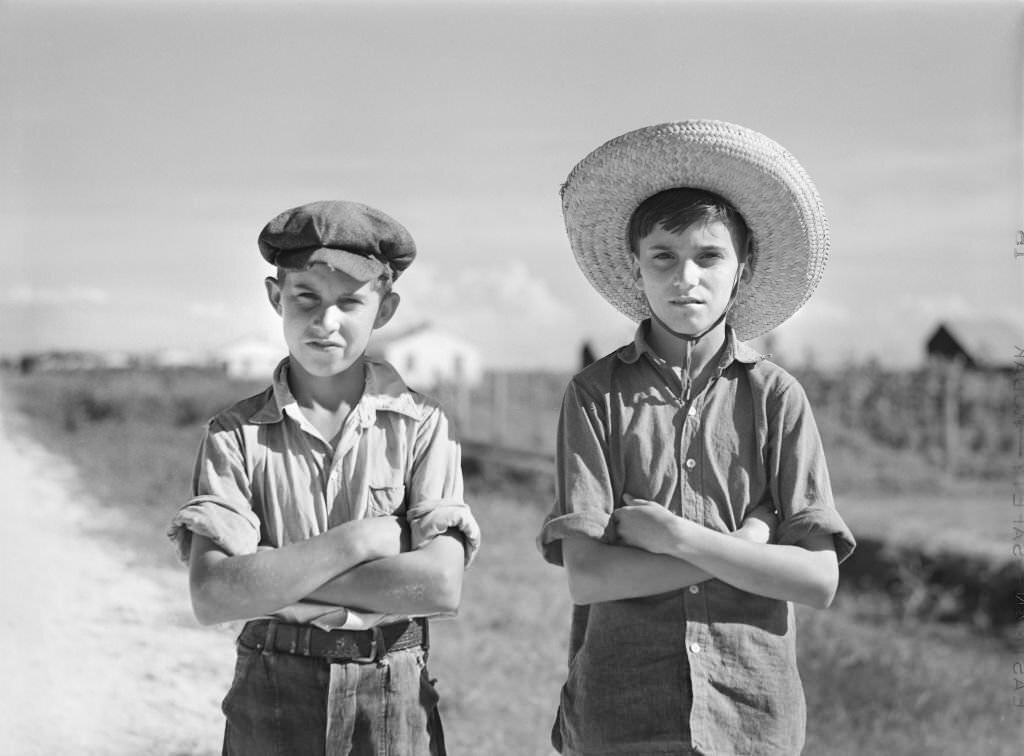 Two Cajun Children on Terrebonne Project, Schriever, Louisiana, June 1940