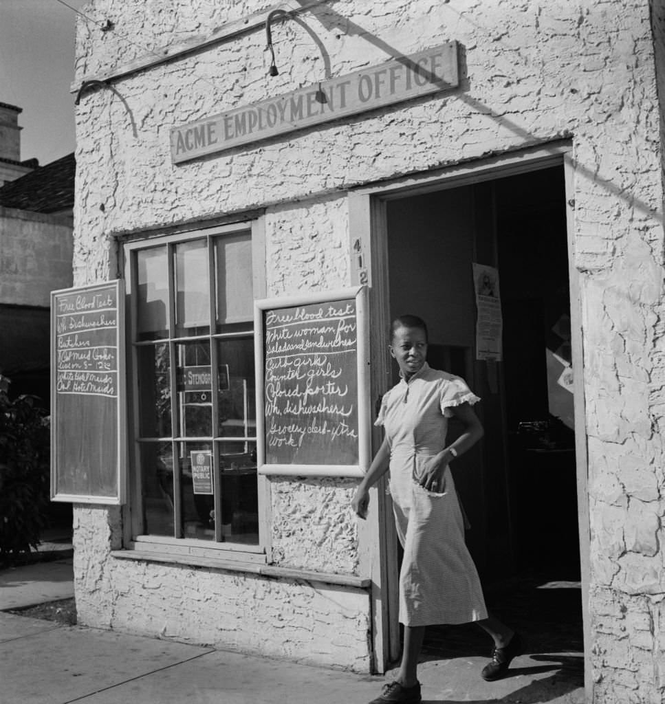 Woman Leaving Employment Agency, Miami, Florida, 1939
