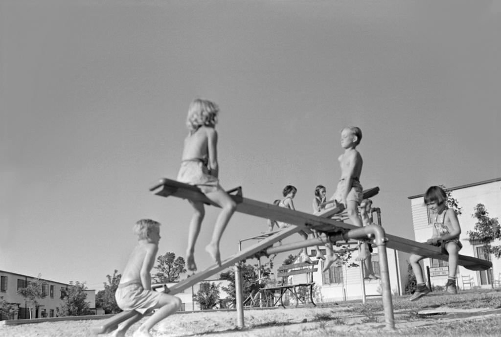 Children on Seesaw at Playground, Greenbelt, Maryland, 1939
